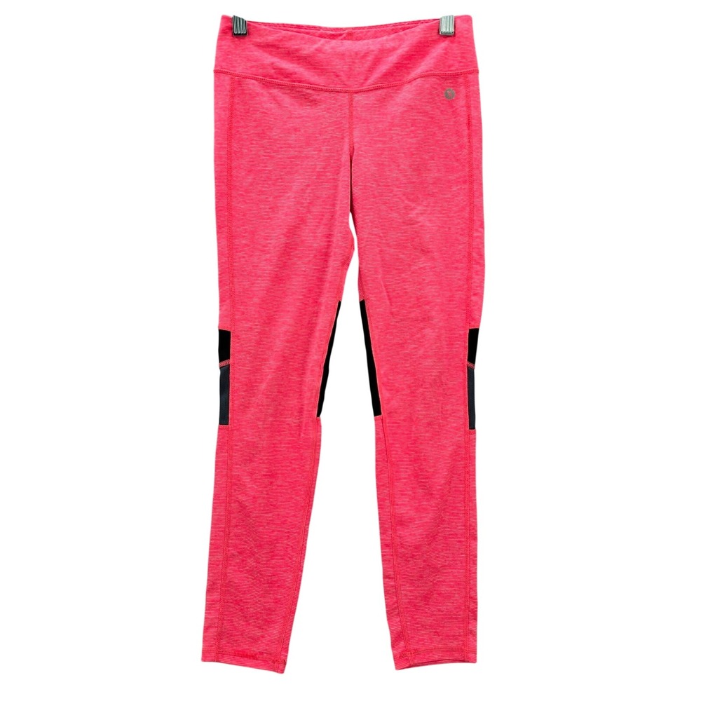 Xersion Pink Black Skinny Stretch Pants Bottoms Ankle Leggings M Medium 10 12